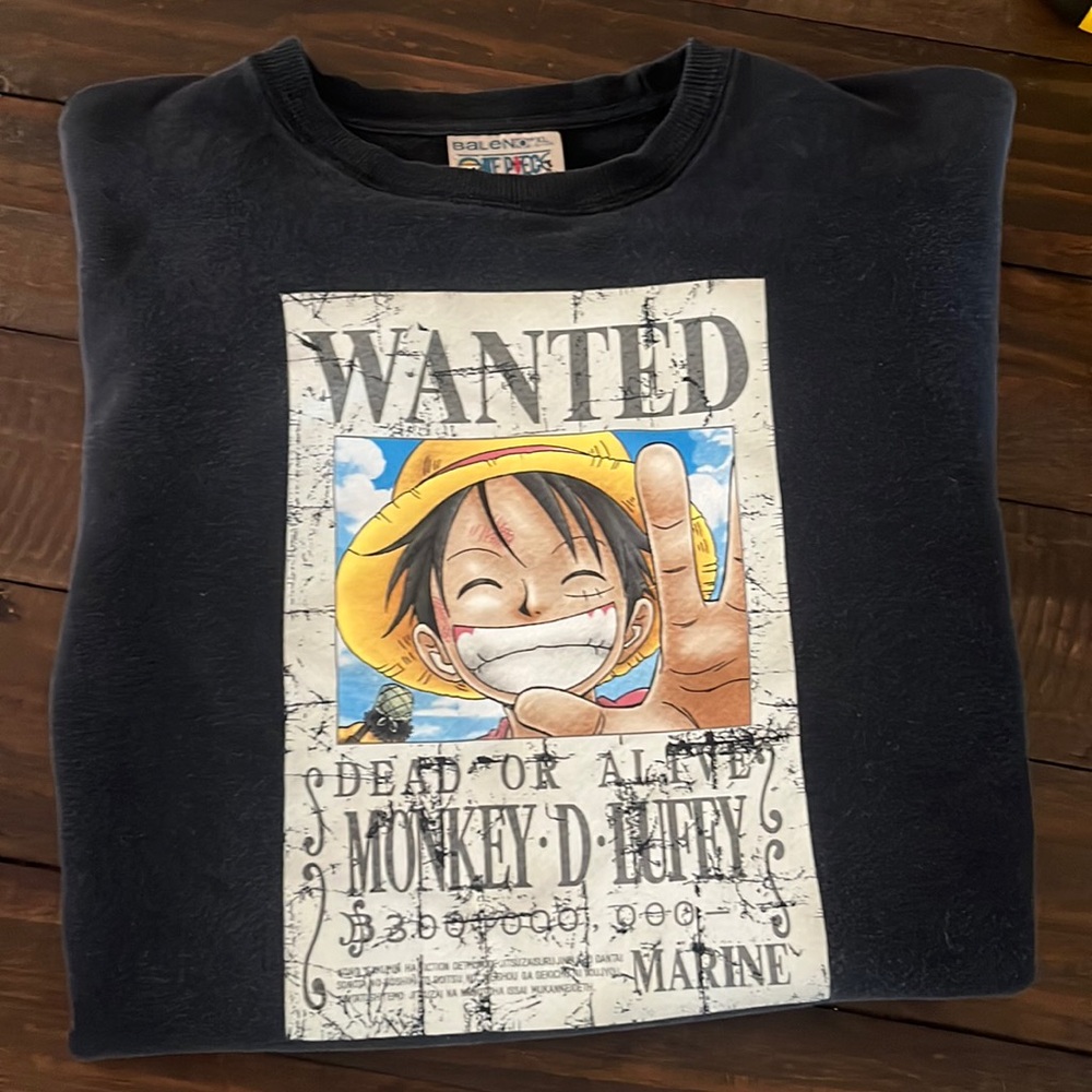 Japanese Brand x ONE PIECE Vintage Monkey D LUFFY Wanted Sweatshirt by Baleno - Picture 15 of 16